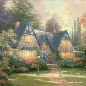 Thomas Kinkade Winsor Manor Proof With Gold Frame - 1996